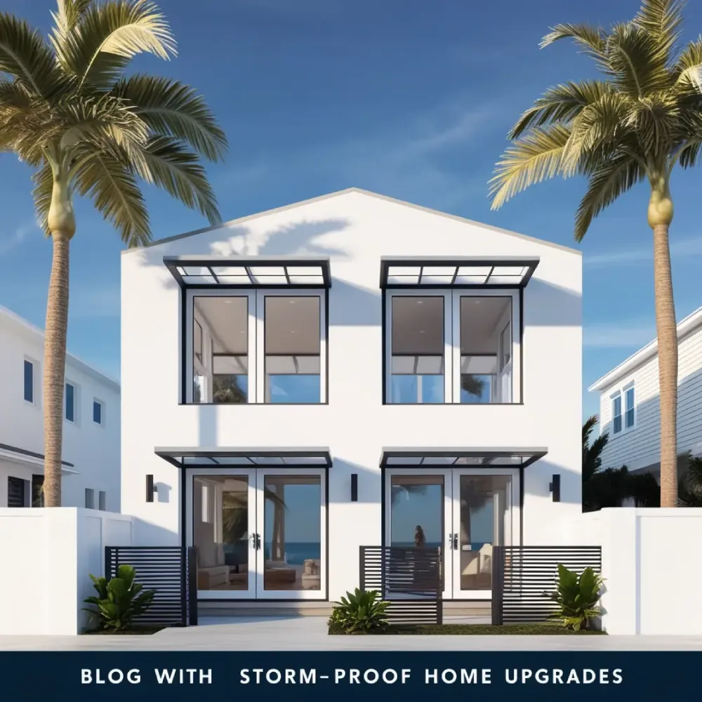 Modern coastal home with storm-proof window upgrades
