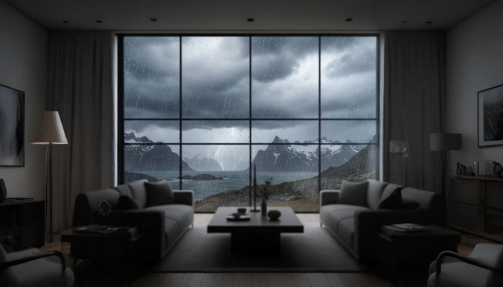 Motorized Roll-Downs Hurricane Shutters Before